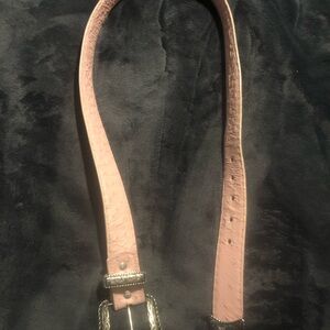 Pink Leather Belt with Silver Buckle